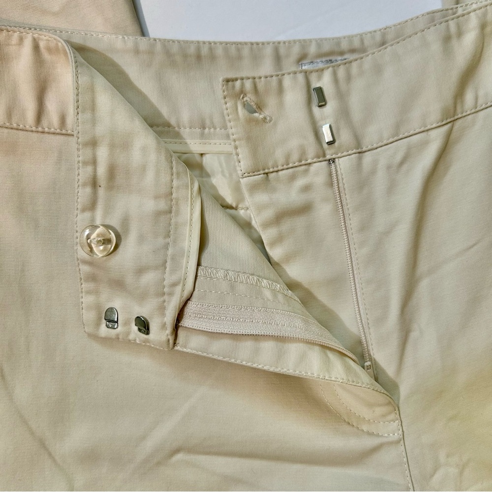 Chico’s light tan beige cotton stretch wide leg chino pants 2.5 size 14 - Picture 4 of 11